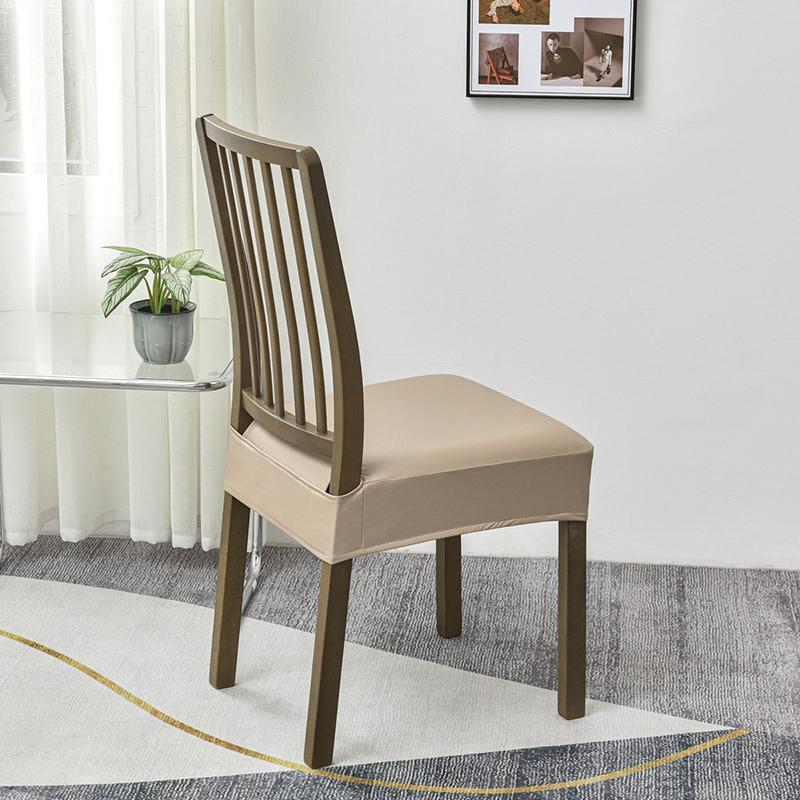 Elastic Square Chair Cover Waterproof PU Leather Home Dining Chair Seat Cover Decor Dust Slipcover Stool Cushion Removable