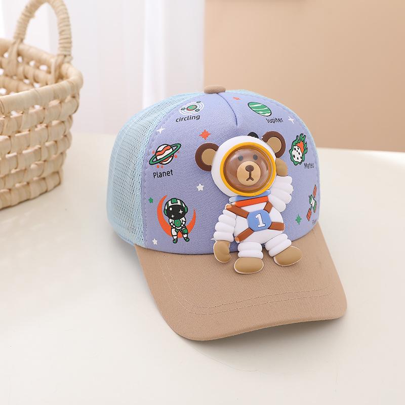 1pcs Kids Fashion Baseball Caps For Cartoon Cute Bear Retro Hip Hop Hat Unisex Street Adjustable Sun Visor Cap