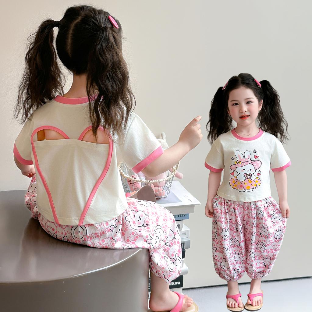 Girls' Set Summer 2026 New Style Girls' Baby Stylish Casual Sportswear Children's Summer Two Piece Set