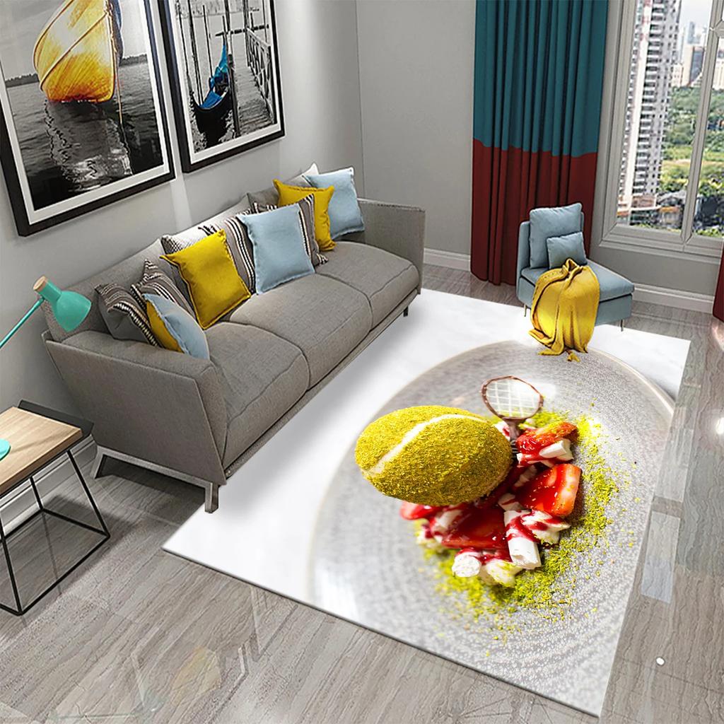 Lustiger Sport Tennis Teppich für Schlafzimmer Badezimmer Weich Rutschfest Tennisplatz Indoor Bodenmatte Kinder Jungen Ballspiel Wohnzimmer Teppiche