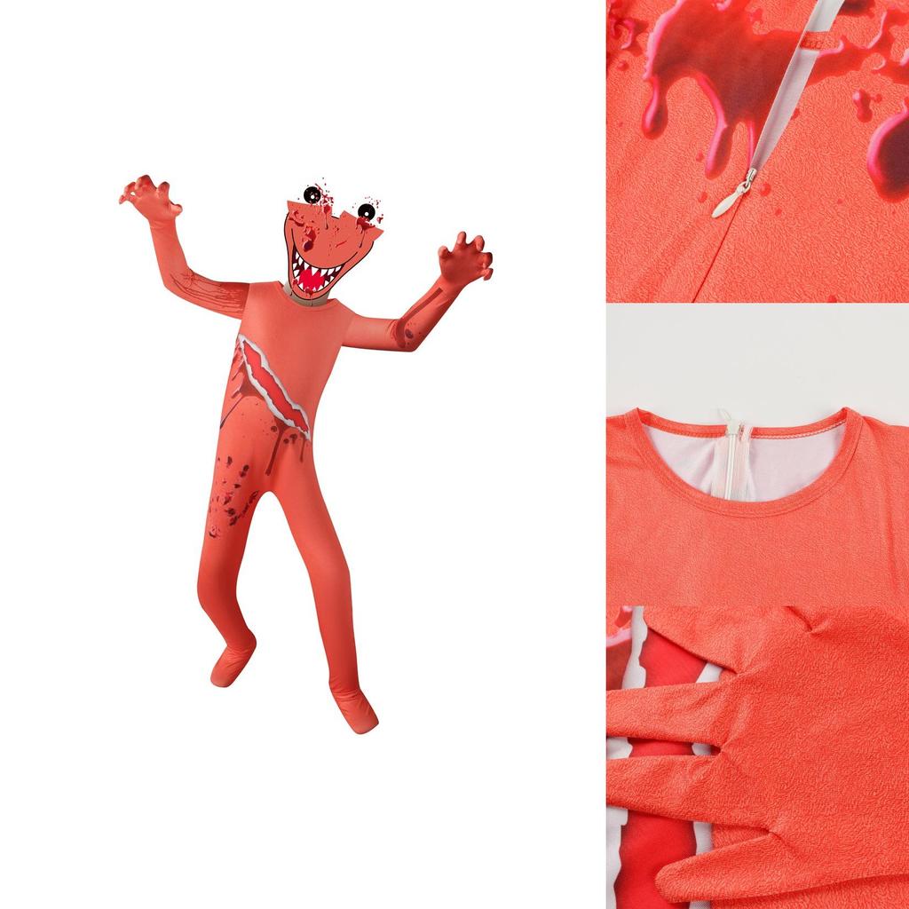 Atmungsaktiver Polyester Roblox Rainbow Friends Oranger Overall Kostüm Für Kinder Cosplay