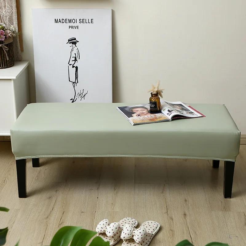 Waterproof Dining Bench Cover PU Stretch Washable Upholstered Bench Slipcover Seat Protector Bench Covers for Dining Room