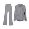 Women's Flare Pants & Jacket Set - Slim Fit Long Sleeve Outerwear for Running & Yoga