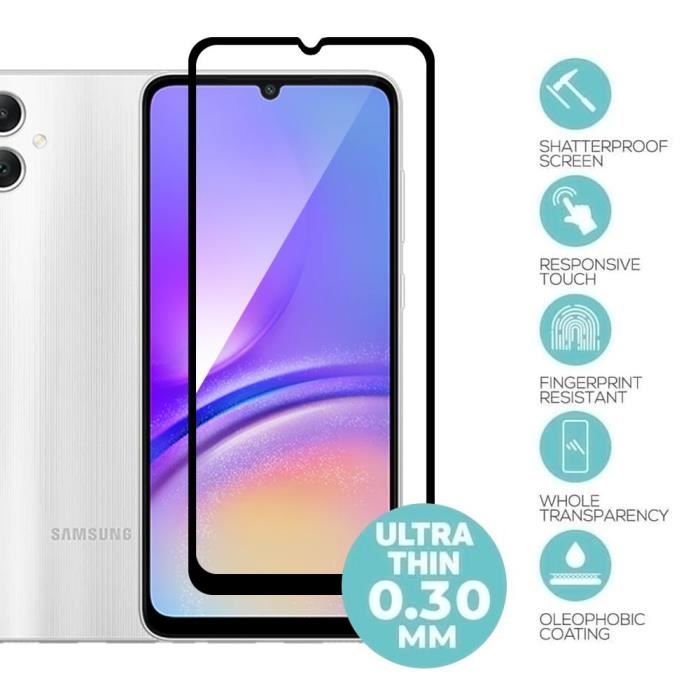 Pack-4 verre trempé intégral pour samsung galaxy a05 - protection d'écran antichoc