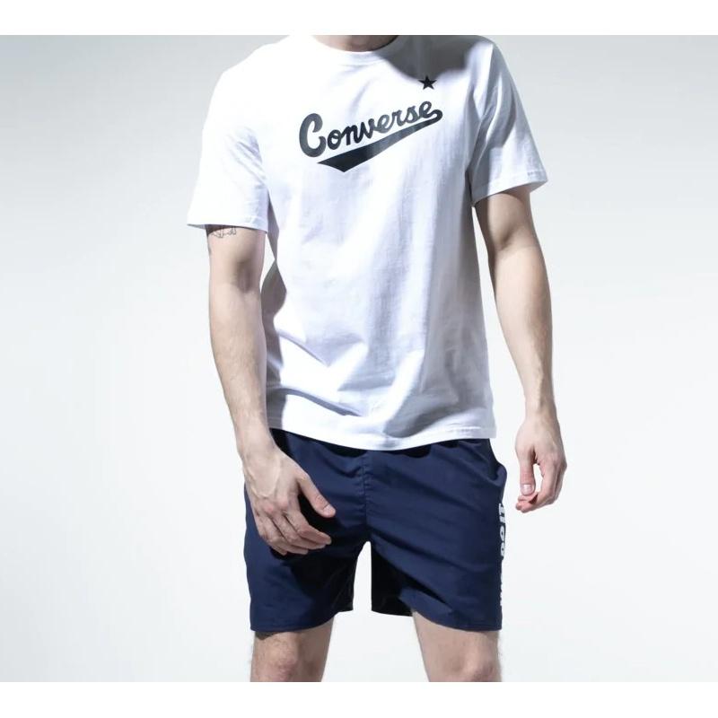 Men's Converse Classic Alphabet Pattern Short Sleeve White 10018235-102