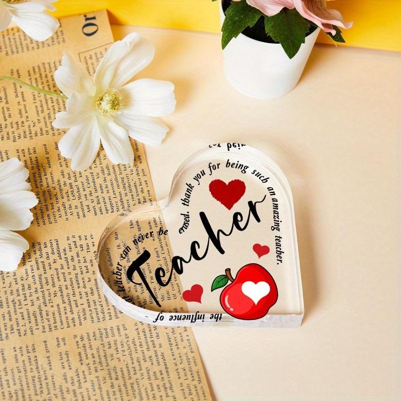 Teacher Heart-shaped Acrylic Gift, Unique Graduation Gift, Student Last Day of School Christmas Gift.Friend Blessing Living Study Room Home Decoration