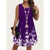 Women Abstract Geometric 3D Print Dress O Neck Sleeveless Loose Casual Mini Dress Summer Daily Outfit Dresses
