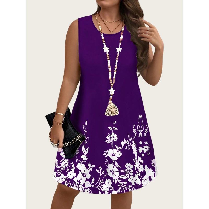 Women Abstract Geometric 3D Print Dress O Neck Sleeveless Loose Casual Mini Dress Summer Daily Outfit Dresses