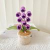 Crocheted Potted Bell Flower Decoration Handmade Knitting Floral Ornament Artificial Hand Woven Flower Home Office Table