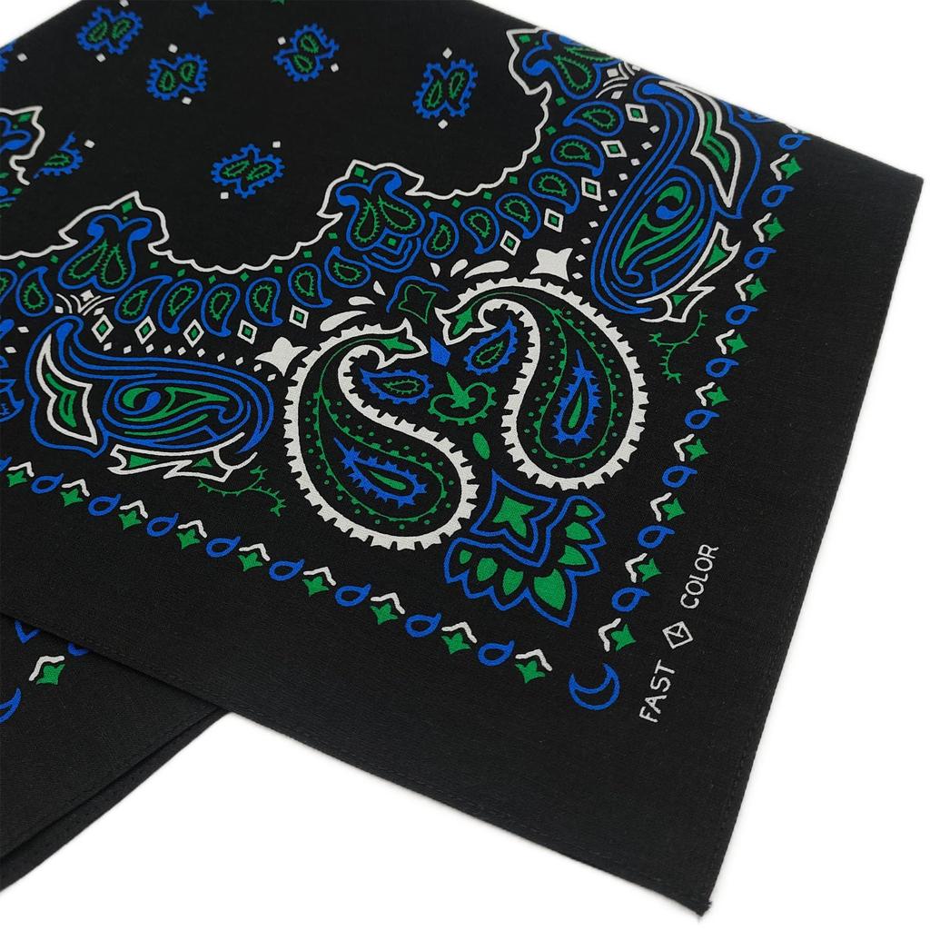 Trifong Bandana Black Bandana Adult Paisley Men's Bandana Blue Handkerchief Stylish 100% Cotton Unisex Women's 55cm x 55cm