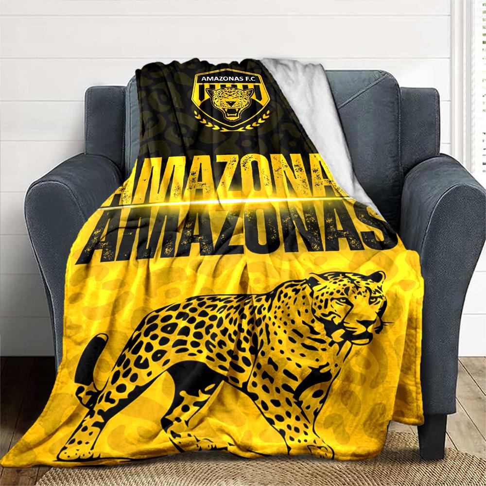AMAZONAS FC Logo Print Flannel Blanket High Quality Warm Comfortable Cover for All Seasons Perfect for Gifts Home Decor