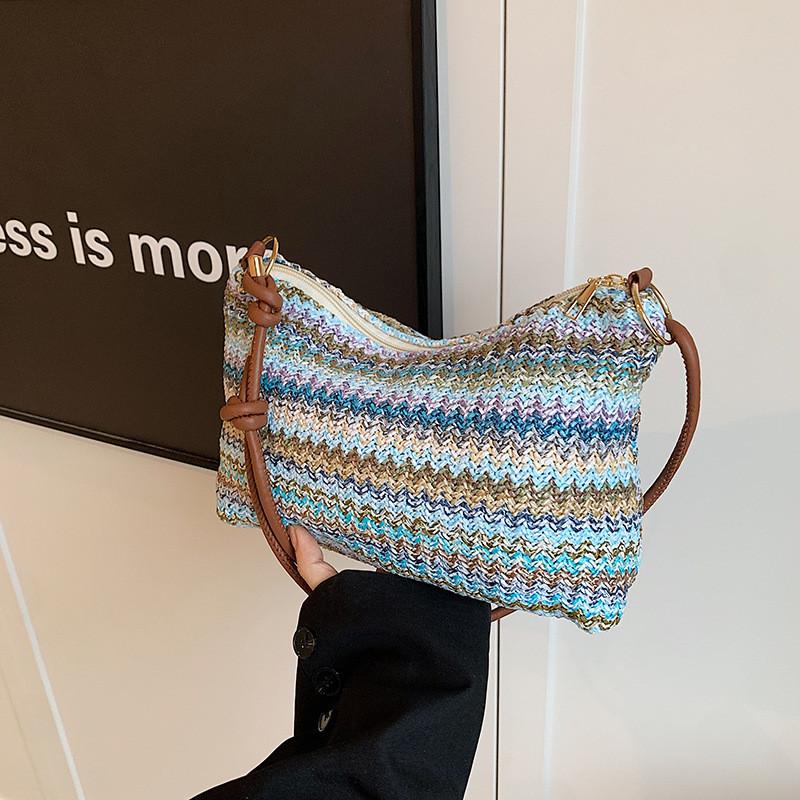 IELGY Ladies Messenger Bag Summer Straw Simple Texture