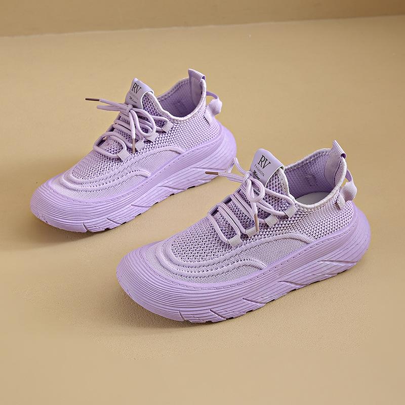 

Женские кроссовки 2025 новые летние популярные кокосовые туфли повседневные сетчатые дышащие легкие беговые кроссовки из одинарной сетки 40 фиолетовый