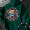 Men Oversized Casual Hoodie Santa Monica Beach California Surf Circle Badge Print Pullover Korean Vacation Sweatshirt