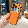 Large Window Wrinkle Texture Card Slot Case For For Iphone 17 16 1 14 Plus 13 Pro Max Lens Protection Shockproof Matte Wallet Cover