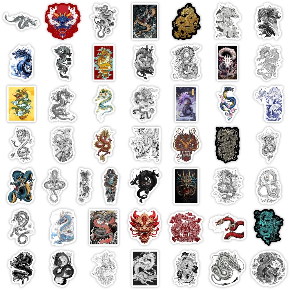 Chinese Dragon Stickers Cool Art Game Aesthetic DIY Toy Gift Graffiti Decal for Phone Luggage Laptop Scrapbook Waterproof