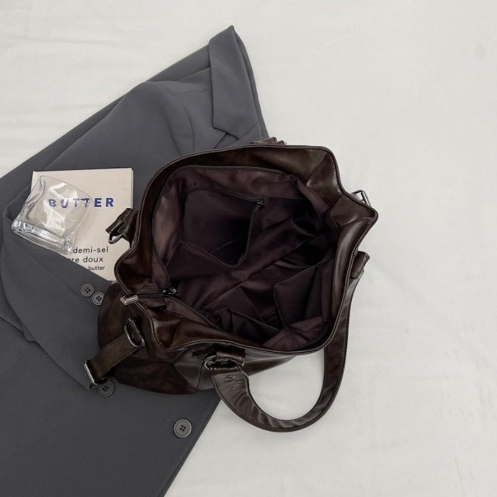 Large Capacity Handbag Zipper Closure Tote Bag Vintage Hobo Bag Work Commute