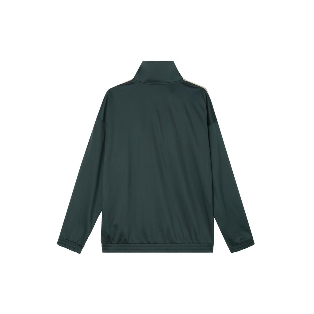 Adidas Originals Retro Classic Three Stripes Sports Stand Collar Long Sleeve Jacket Men Jacket Dark-Green JL8400