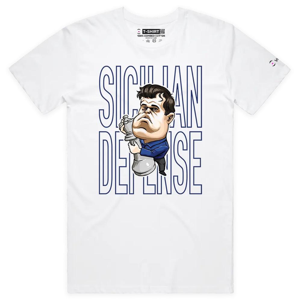 

VOICEART Carlsen Sicilian Defense Sports Graphic T-Shirt for Chess Fans S