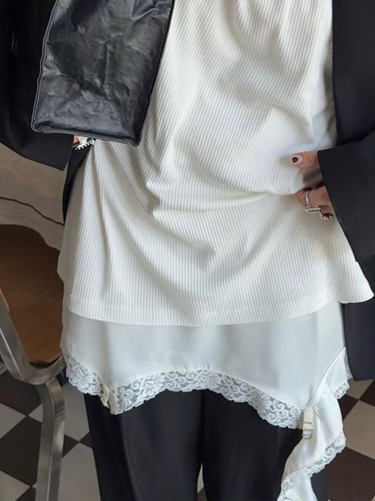 Jupe courte en dentelle irrégulière feuille de lotus pour femme Jupe-culotte polyvalente à la mode pour femme Nouveau modèle 2026