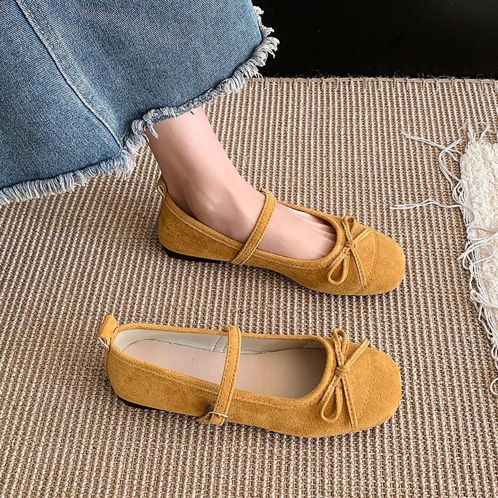 French Gentle Bow Mary Jane Shoes Women's 2025 Spring New Inner Height Increase Ballet Shoes with Skirt Single Shoes
