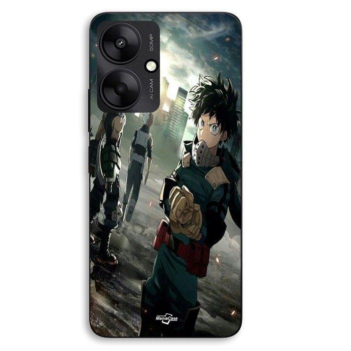 Coque de téléphone - MANIACASE - Xiaomi Redmi 13C 5G - Silicone TPU - Noir - My Hero Academia (Izuku, Todoroki, Bakugo)