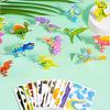 25Pcs/Set Kids 3D Puzzle Toy Cartoon Animal Dinosaur Airplane Cognition 3D Jigsaw Assembly Educational Game Kit Toddlers Boys Girls Gift