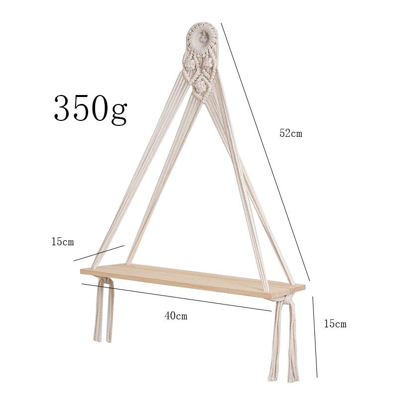 Handmade Tassel Macrame Tapestry Wall Hanging Shelf Boho Cotton Rope Woven Plant Hanger Wood Floating Shelf Wall Decoration