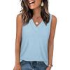 Women's Solid Color V-neck Loose Sleeveless Tank Top T-shirt  Spring Summer New Arrival, Leisure Leisure Trade for Europe America