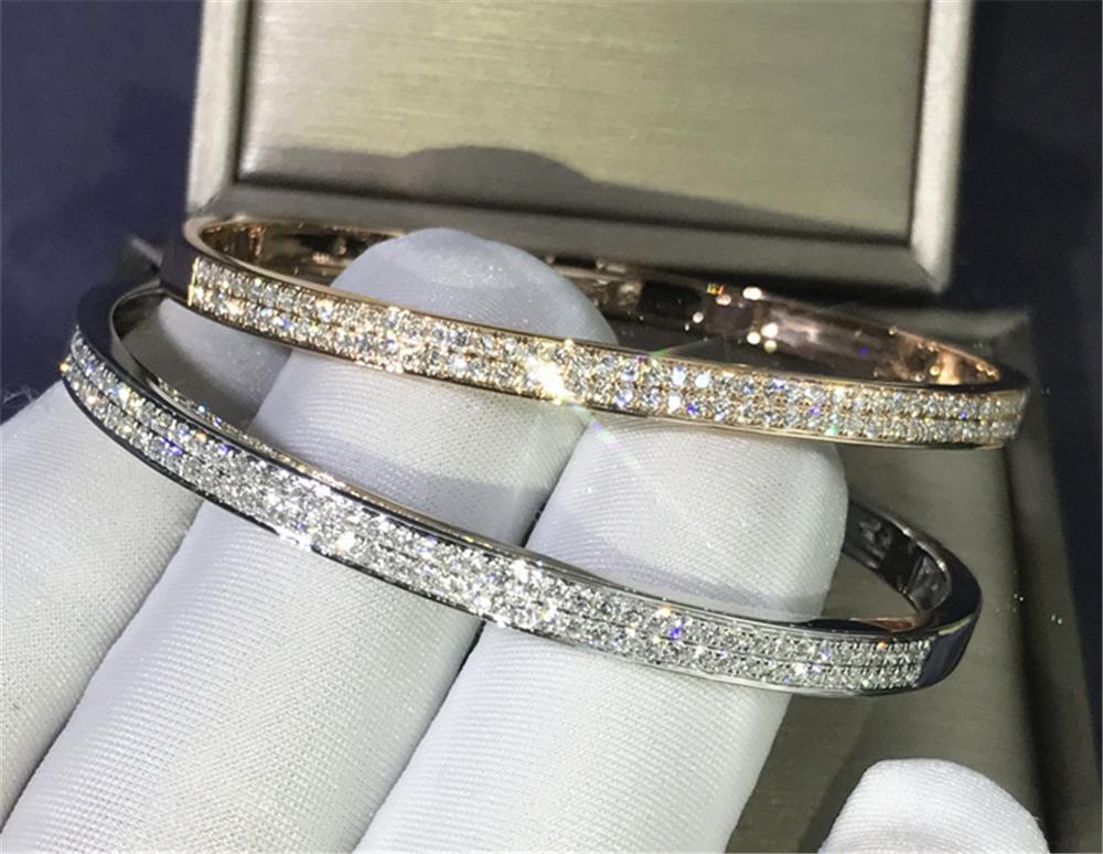 

Модные AAAAA cz Bangle Белое золото Наполненная вечеринка Помолвка браслеты Браслеты для женщин Свадебные аксессуары