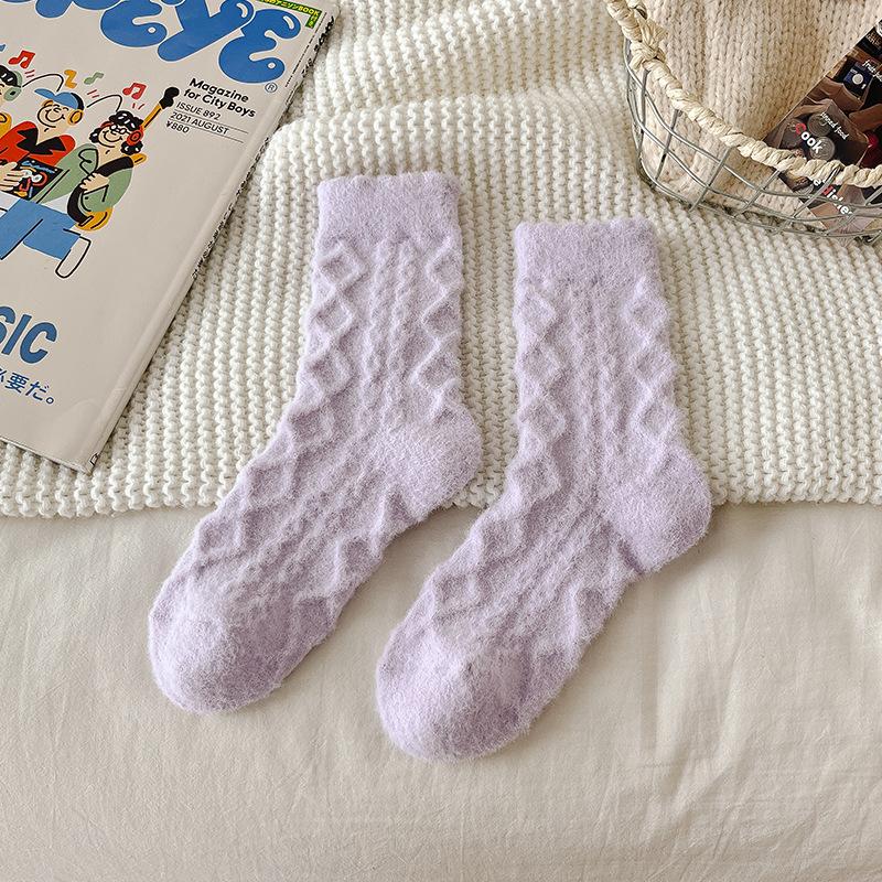 Australische Samtsocken für Damen Herbst und Winter, Nerzsamtsocken, Wadenlange Socken, Mit Samt verdickt, Warme Schlafsocken