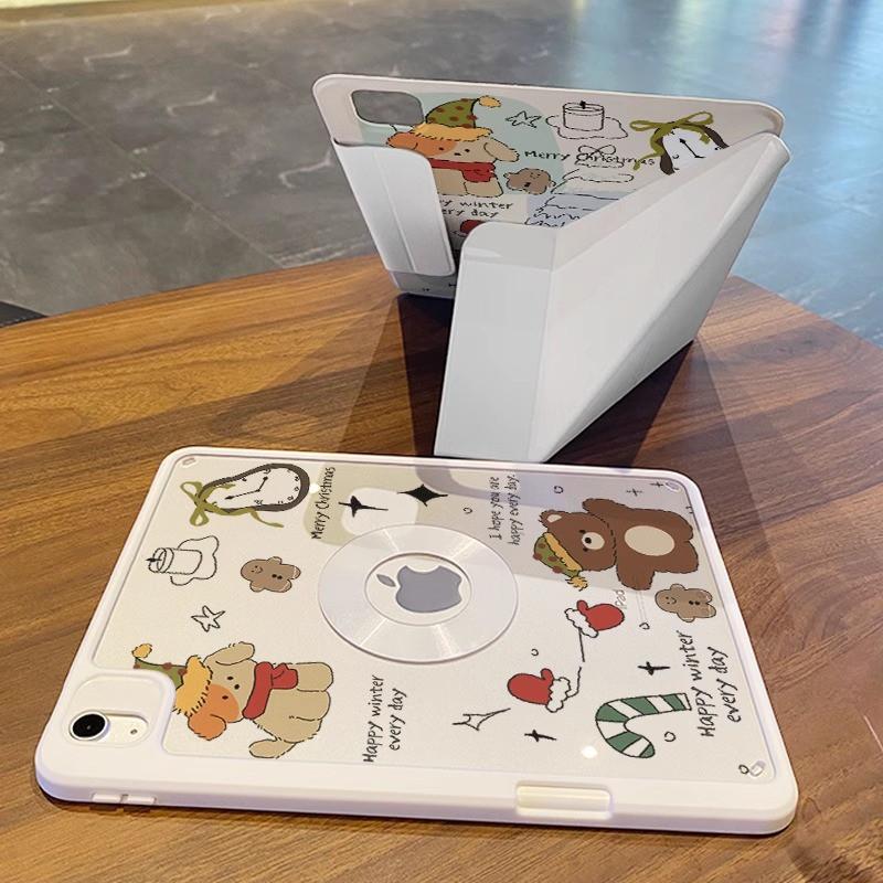 Magnetic Detachable Acrylic Case IPad Pro 11 Inch With Stand Full Cover Cartoon Design Sleep/Wake Support