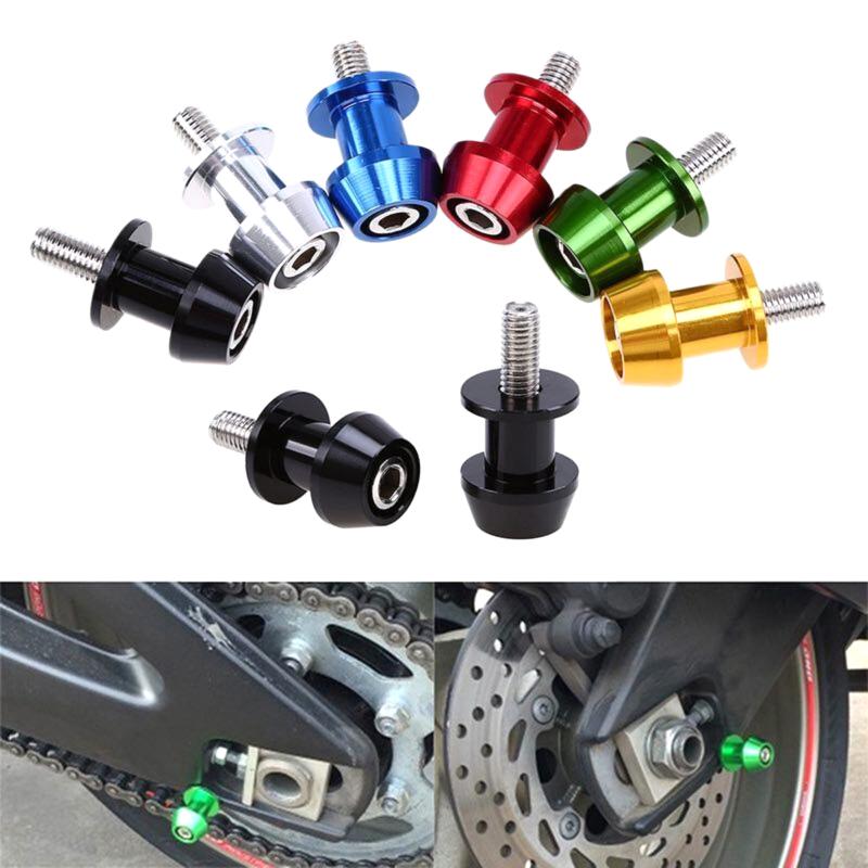 2 Stuks 8/10 Mm Aluminium Motorfiets Stand Swingarm Spoelen Slider Stand Schroef Swingarm Motorfiets Accessoire