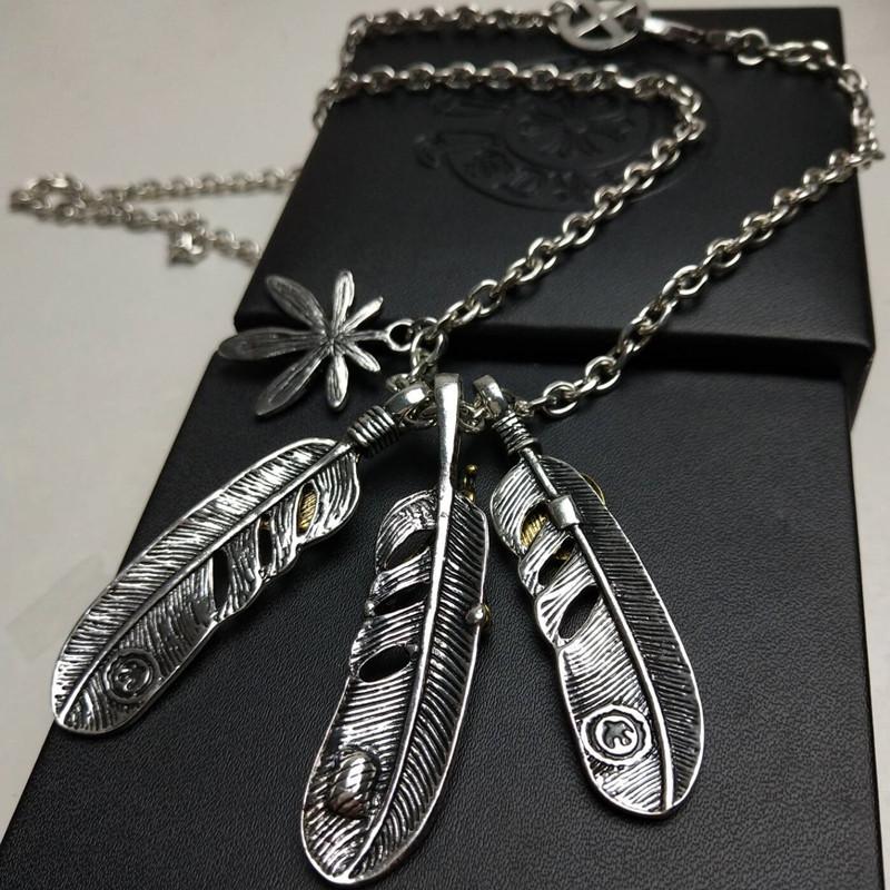 Feather Necklace Men'S And Women'S Sweater Chain Short Accessories Summer Takahashi Feather Pendant Collarbone Chain