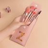 8Pcs Pink Makeup Brushes Set Professional Eyeshadow Brushes With Portable Case For Travel Engrave Image Pattern