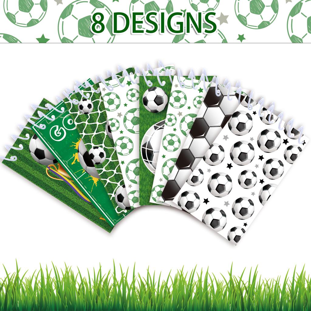 8pcs Soccer Football Theme Mini Spiral Pocket Notebooks Memo Pad Coil Booklet Notepads For Office Stationery School Diaries