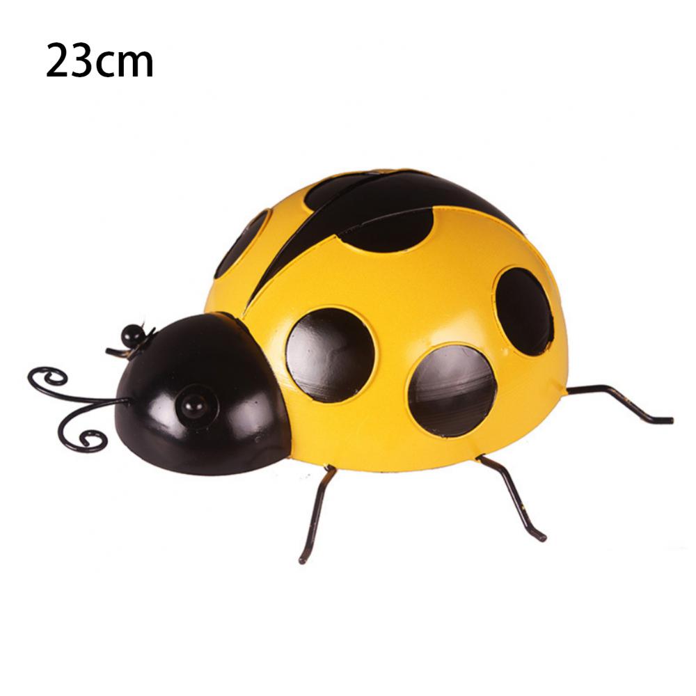 

Металлическая божья коровка на стену, антикоррозийная, идеальный подарок, креативный декор для стен, красивый блестящий цвет, украшение для дома, металлическая, милая 10x10X3cm жёлтый
