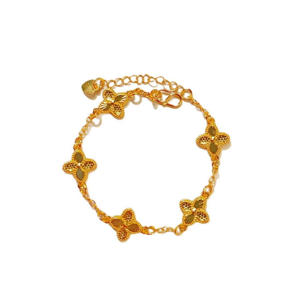 Bransoletka Czterolistna Koniczyna Pozłacana Inspirowana Xiaohongshu – Wykwintna Biżuteria Lekko Luksusowa