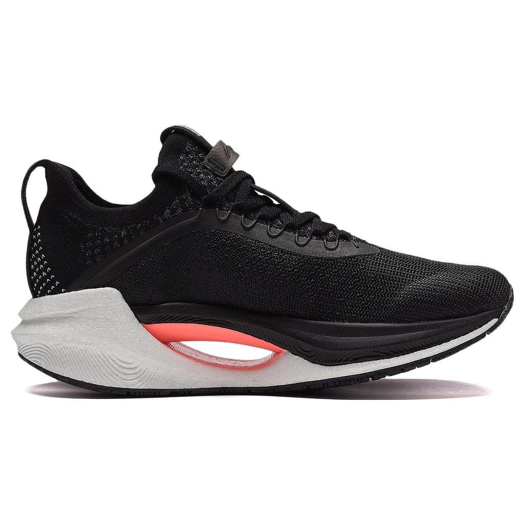 Li-Ning Essential Reflective Lightweight Shock Absorbing Non-Slip Wear-Resistant Breathable Low-Top Running Shoes Women Sneaker Black Silver ARRS008-1