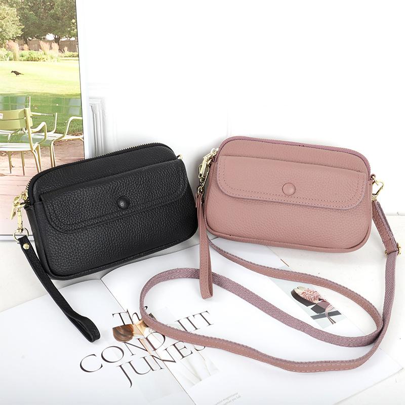 Leather bag women's oblique span summer fashion casual shoulder bag 2025 new model put mobile phone clutch women's bag