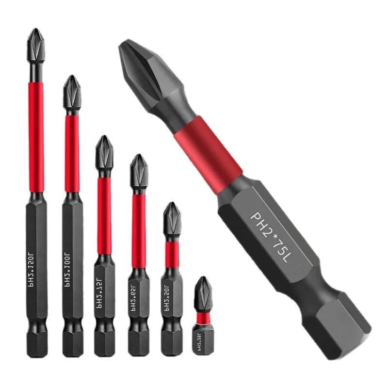 

Магнитная противоударная насадка с высокой твердостью, нескользящая, ударные биты, крестовая отвертка 25/50/65/70/90 мм, набор отверток 25MM,1PC