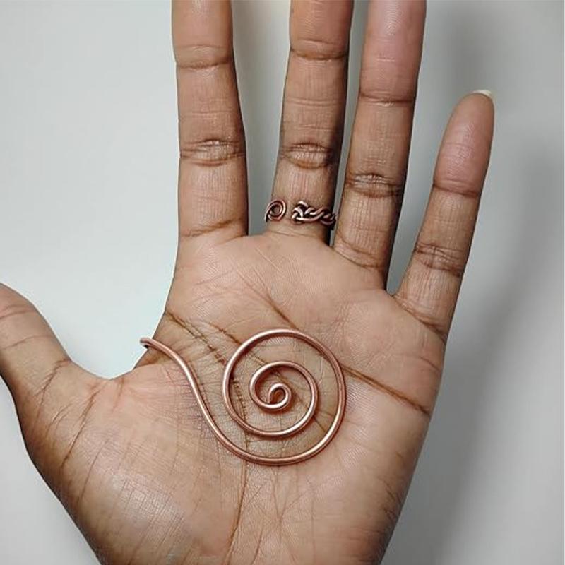 Verstellbarer Kupfer Handflächenring Tragbar Handgefertigt Reiki Energie Spirale Handring Schmuckzubehör Kupfer Manschette