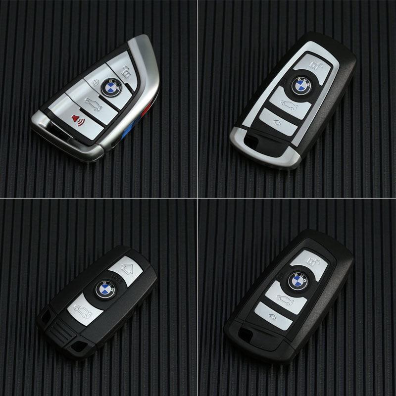 For BMW X3 X5 E46 E90 E60 F10 F30 E39 E36 F20 E87 E92 4Pcs 11/14MM Car Key Shell Sticker 3D Aluminum Auto Key Remote Fob Decals TRE8