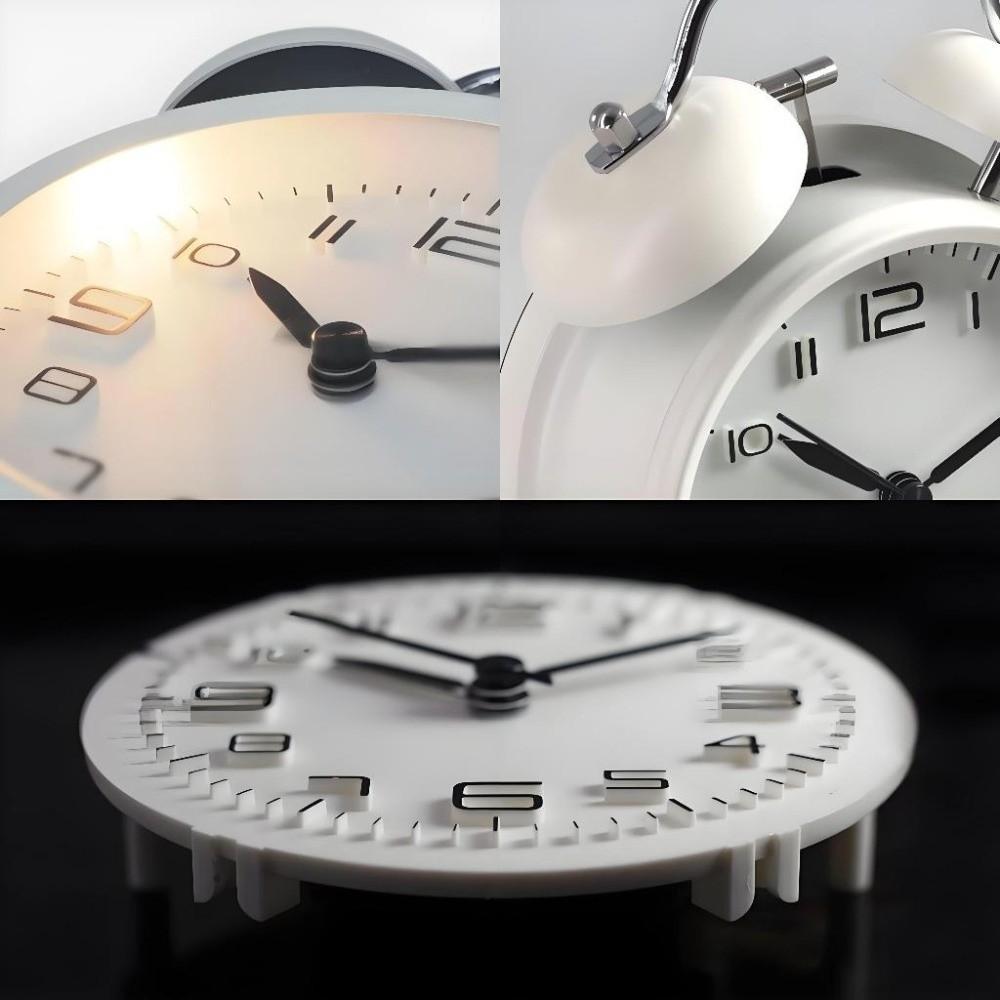Metal Frame Silent Student Alarm Clock 4 Inch Table Clock Twin Bell Loud Alarm Clock  Bedroom