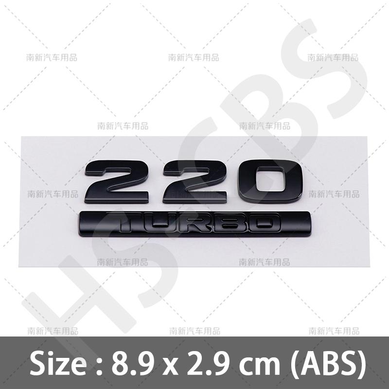 AAYI1  ABS 260 220 370 240 180 230 Letter Turbo Displacement Logo Turbo Rear Trunk Emblem Badge Stickers Accessories Car Styling