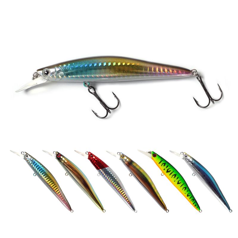 Minnow Sea Fishing Lure Hard Bait Sinking Lure Minnow 100mm  Silence for Sea Bass (as the picture,body lenght-100mm&13.5g)