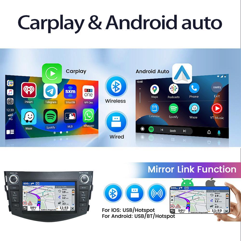 Toyota RAV4 Android Navigation & Reverse Camera with HD CarPlay Support.