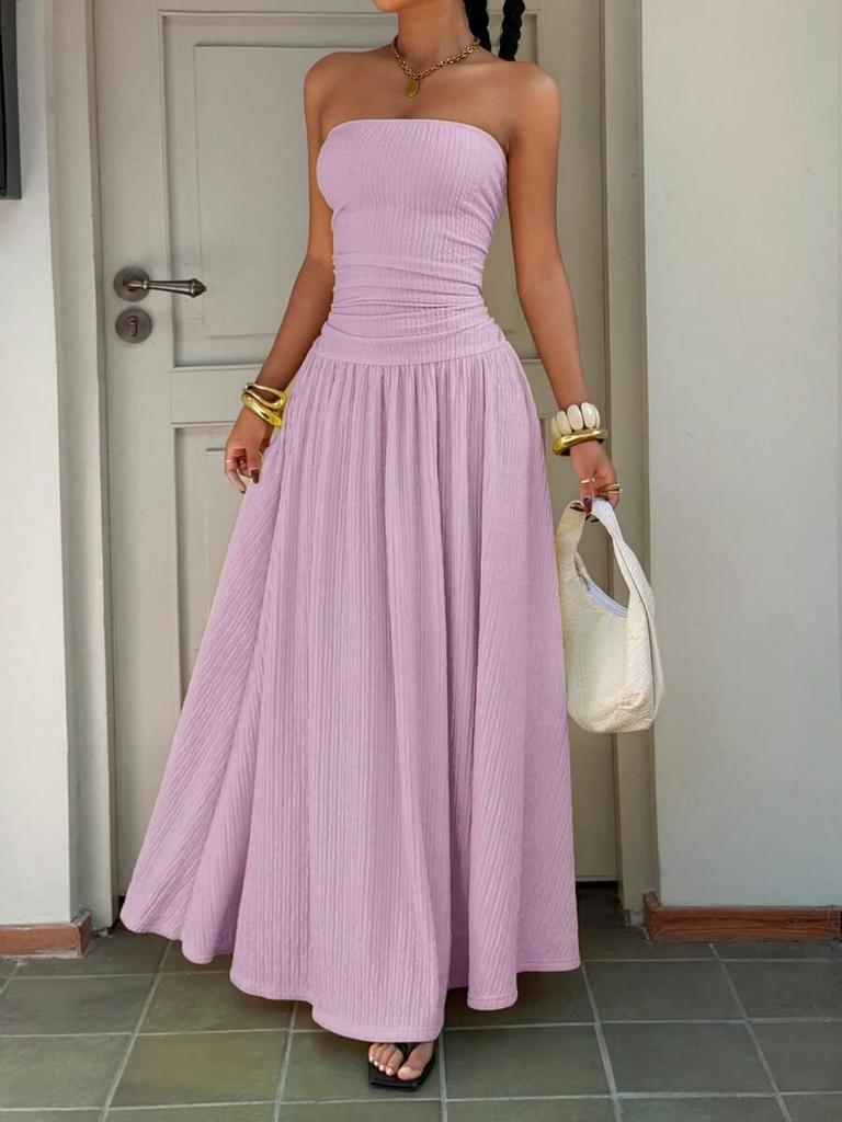 2026 Summer Elegant Slim-Fit Sleeveless Dopamine Bandeau Dress