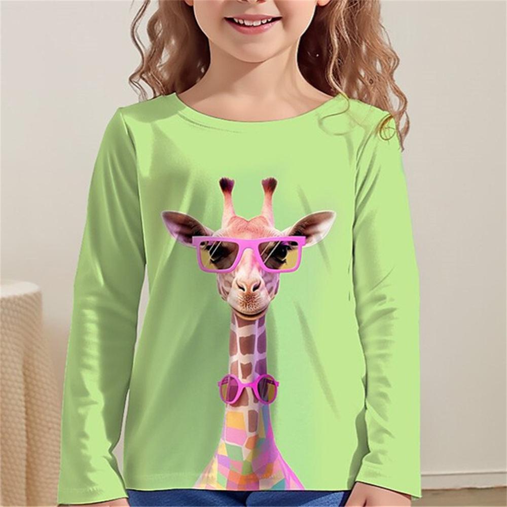 2024 Kids Clothes Cat Graphic T Shirts Fashion Baby T-Shirt Casual Kids Girl Tops Girls Clothes 2 to 8 Years Children's Clothing
