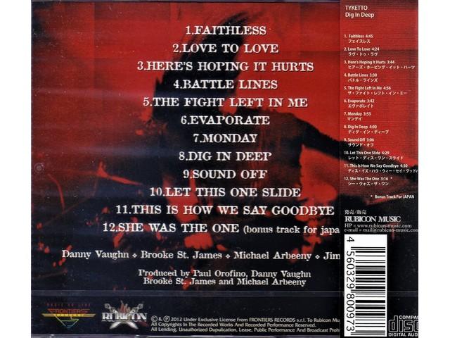 [CD] Tyketto Dig In Deep Nomal Edition RBNCD-1097 Hard Rock Melodic Metal NEW